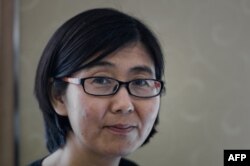 2015年“7/10抓捕律师事件”中遭刑拘的维权律师王宇2014年3月20日在香港接受记者采访。
