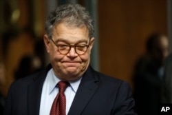 受不当性接触指控缠身的民主党参议院司法委员会参议员弗兰肯(资料照)。