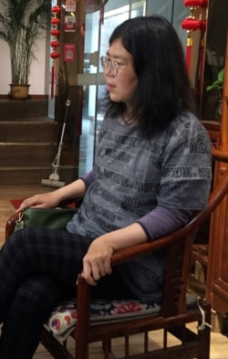资料照：中国公民记者张展在武汉。（2020年5月3日）