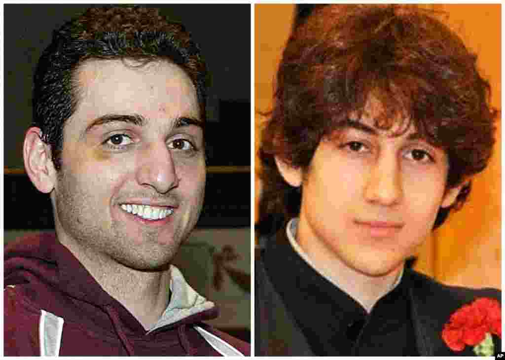 Hai anh em nghi phạm đánh bom Tamerlan Tsarnaev, 26 tuổi (trái) và Dzhokhar Tsarnaev, 19 tuổi, người Chechnya.