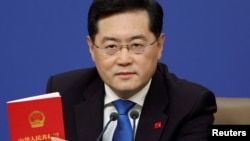 中国外长秦刚。（路透社资料照）
