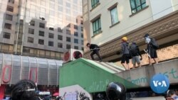 Hong Kong Protesters Clash With Police in Unauthorized Protest