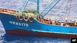 日本在钓鱼岛海域拘留的中国渔船