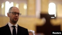 Арсеній Яценюк у Соборі св.Софії в Римі 