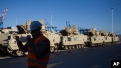 Американська військова техніка у Гданську, Польща у вересні 2017-го року.