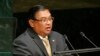 FILE - Myanmar's Minister for Foreign Affairs Wunna Maung Lwin addresses the 69th United Nations General Assembly at the U.N. headquarters in New York, Sept. 29, 2014.