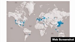 恶意软件Hikit全球侦测及感染分布图（照片来源：Novetta.com报告网络截屏）