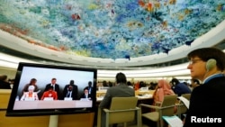 联合国人权理事会会场资料照