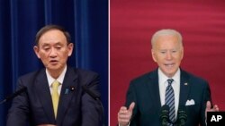 日本首相菅义伟和拜登总统 