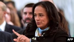 FILE - Angolan businesswoman Isabel dos Santos visits the new started EFACEC Portuguese corporation's electric mobility industrial unit in Maia, Feb. 5, 2018. 