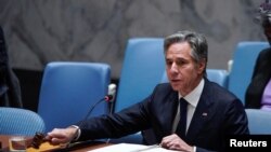 Державний секретар США Ентоні Блінкен головує на засіданні Ради Безпеки ООН щодо голоду та відсутності продовольчої безпеки. Нью-Йорк, США, 3 серпня 2023 р. REUTERS/Eduardo Munoz