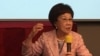 2020总统参选人、前台湾副总统吕秀莲在台北举行座谈会（美国之音齐勇明摄 2019年10月25日）