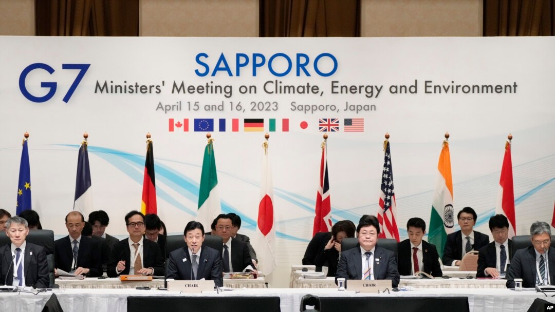 주요 7개국(G7) 기후∙에너지∙환경장관회의 참석자들이 지난 15일 일본 삿포로에서 첫날 일정을 진행하고 있다. 