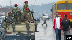Wanajeshi wa Ethiopia wakishika doria kufuatia ghasia nchini, na hasa kwenye mkoa wa Oromia. Picha ya maktaba