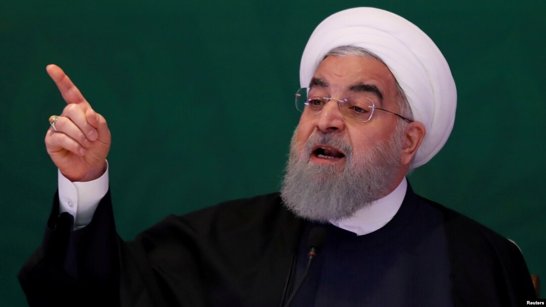 Iranian President Hassan Rouhani spoke on state television to say Iran might seek to stay in the nuclear deal that has reduced sanctions on his country even if the U.S. withdraws from it. In this picture, he is speaking earlier this year. 