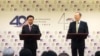 3月19日，美国在台协会处长郦英杰与台湾外交部长吴钊燮举行联合记者会，宣布成立“印太民主治理咨商”对话机制。（美国之音海伦拍摄）