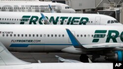 2017年5月15日边疆航空公司的客机在丹佛国际机场。