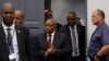 Former South African president Jacob Zuma, center, arrives to testify before a state commission probing wide-ranging allegations of corruption in government and state-owned companies, in Johannesburg, South Africa, July 17, 2019.