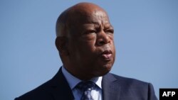 联邦资深众议员约翰·刘易斯（John Lewis）2017年9月15日在国会山举行记者会。