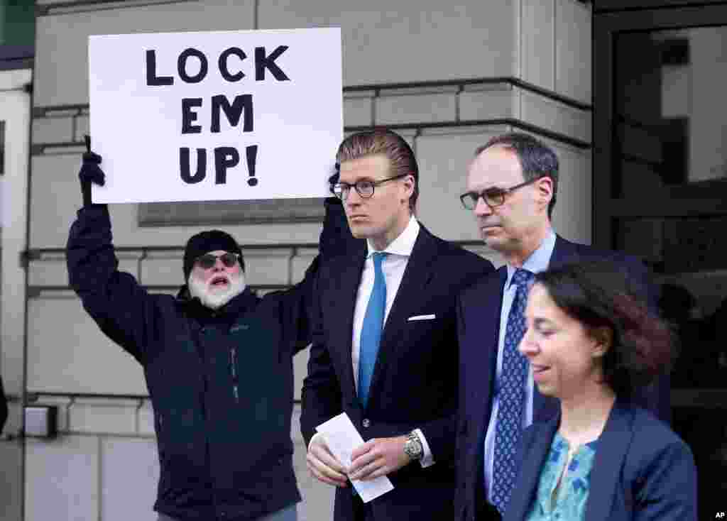 Alex van der Zwaan leaves Federal District Court in Washington. A federal judge sentenced van der Zwaan, a Dutch attorney who lied to federal agents investigating former Trump campaign chairman Paul Manafort, to 30 days in prison in the first punishment handed down in special counsel's Russia investigation. He also was ordered to pay a $20,000 fine.